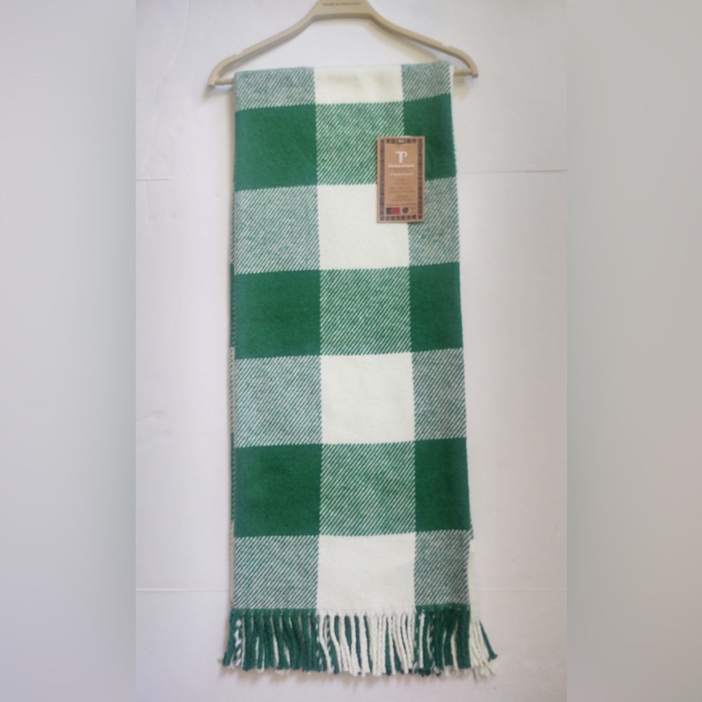 🎁Texteis Penedo Throw Blanket - Green & Ivory Check